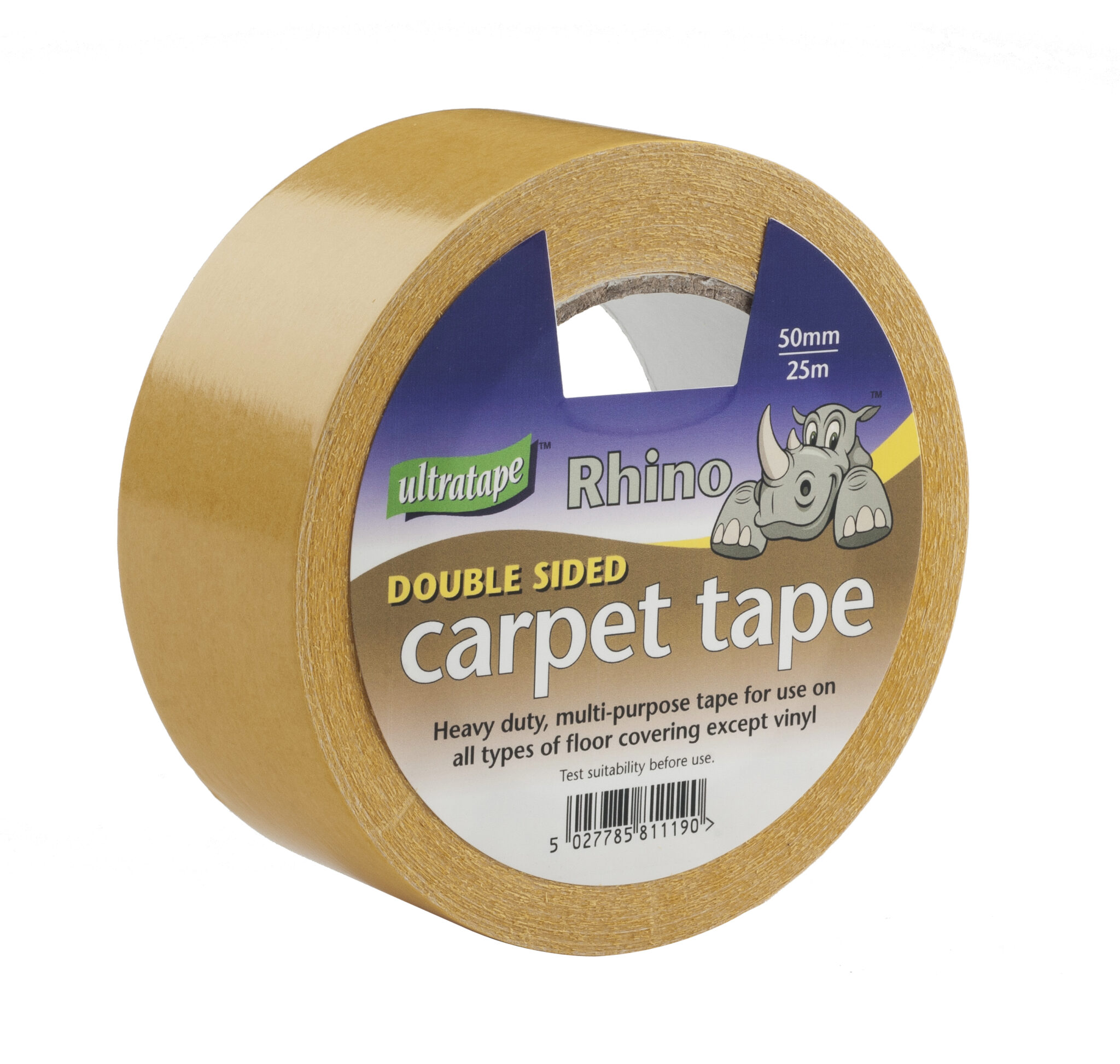 Double Sided Carpet Tape 50mm x 25m Rhino Grip Carpet Tape