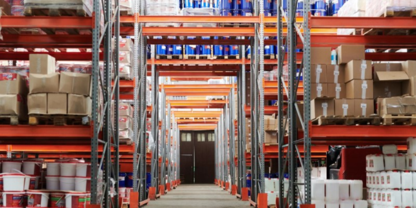 industrial shelving and racking in a warehouse space